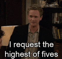 A man raising his hand for a high five