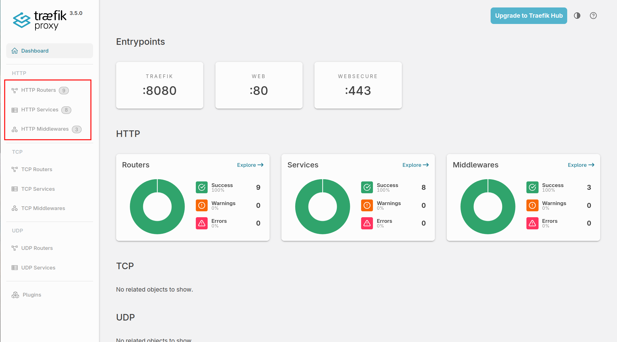Image showing Traefik Dashboard UI